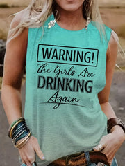Letter Print Tank Top Sleeveless Summer Women's Clothing
