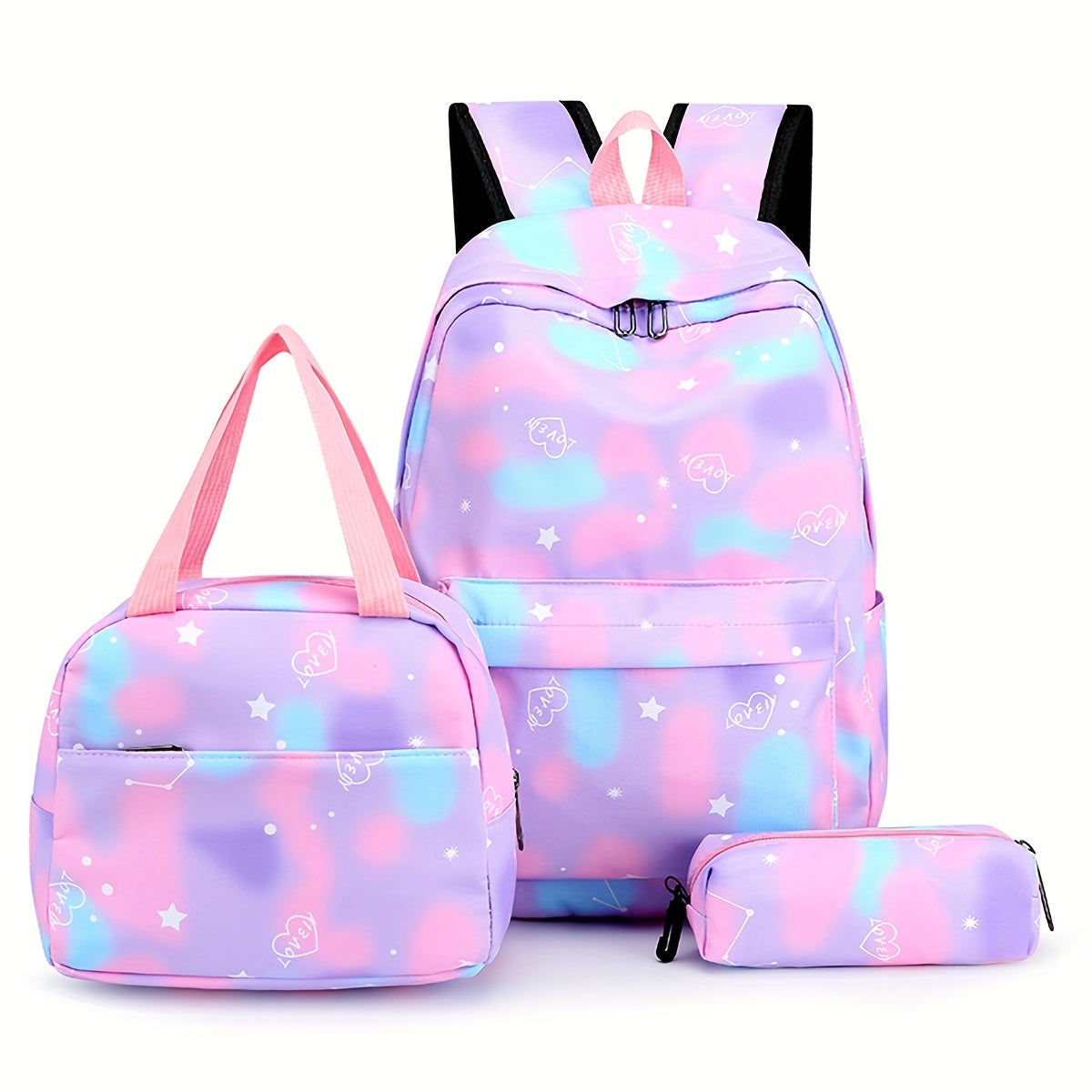 3PCS Large Capacity Backpack Set Preppy Back To School Daypack