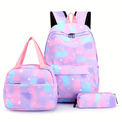 3PCS Large Capacity Backpack Set Preppy Back To School Daypack