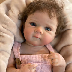 Reborn Doll Rooted Hair Waterproof Full Body Vinyl Painted Skin Soft Touch