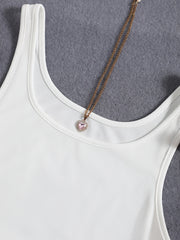 Solid Drawstring Crop Tank Top for Women