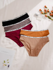 5 Pcs Letter Print Bikini Panties Women's Lingerie & Underwear