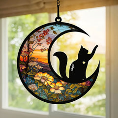 Cat Memorial Suncatcher Pet Loss Stained Glass Light Catcher For Cat Christmas