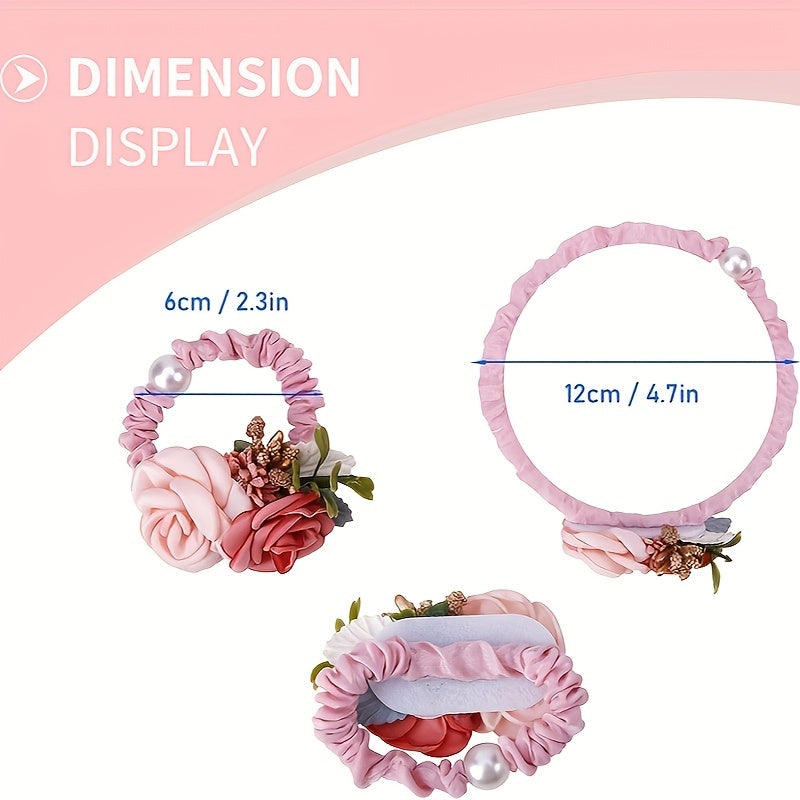 4pcs Flower Hair Ties Hair Accessories for Girls