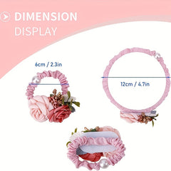4pcs Flower Hair Ties Hair Accessories for Girls