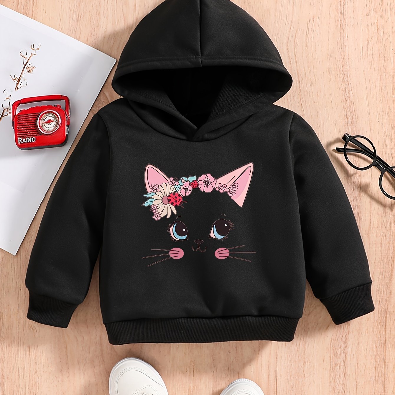 Baby Kitty Graphic Hooded Sweatshirt Kids Long Sleeve Hoodie