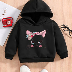 Baby Kitty Graphic Hooded Sweatshirt Kids Long Sleeve Hoodie