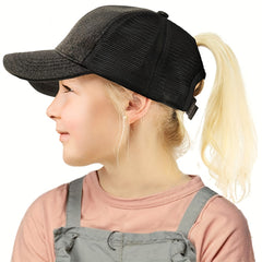 Kids Mesh Breathable Baseball Cap Adjustable Sun Screen Hat for Outdoor Hiking