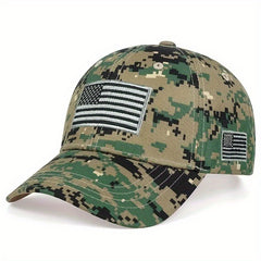 Camouflage Baseball Cap Army American Flag Embroidery Sun Hat
