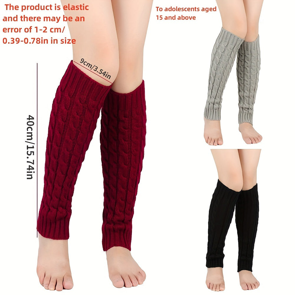 Warm Knitted Leg Guards for Autumn/Winter