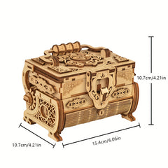 Rustic 3D Stereo Jigsaw DIY Basswood Music Box Antique Style Mechanical Assembly