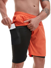 Men's 2-Layer Gym & Running Shorts Quick Dry & Comfortable