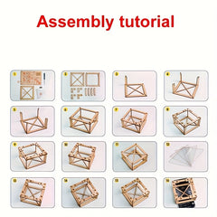 Wooden Puzzle Assembly Toy 3D Holographic Projector DIY Technology