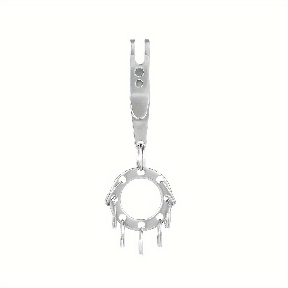 Stainless Steel Suspension Clip with Round Ring Keyring