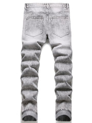 Men's Slim Fit Ripped Jeans Distressed Denim Pants