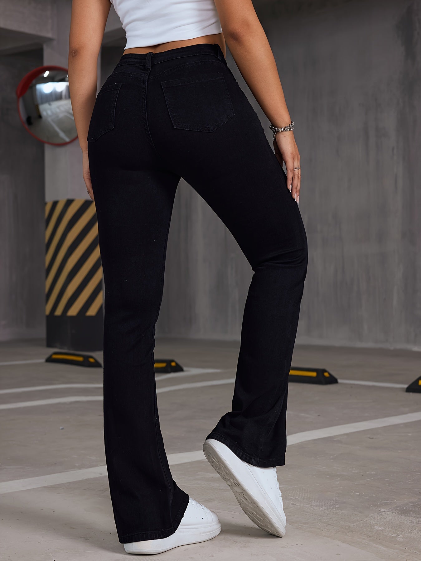 Casual Flared Leg Jeans