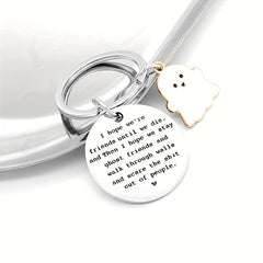Halloween Ghost Stainless Steel Keychain - Friends Forever Gift