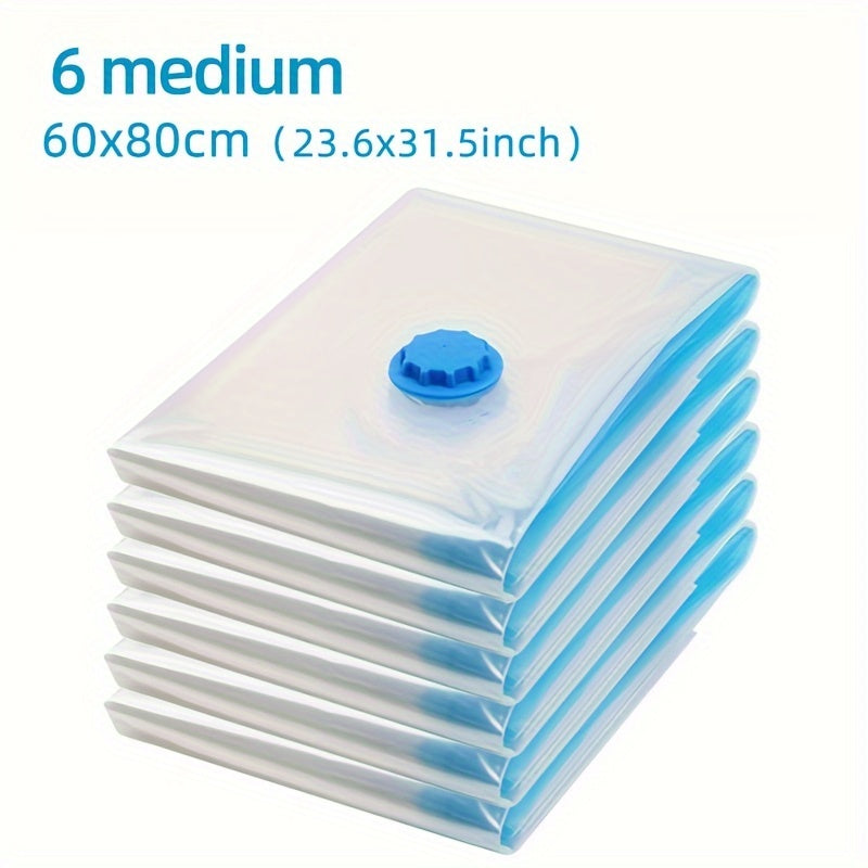 6pcs Vacuum Compression Storage Bag for Clothes Black