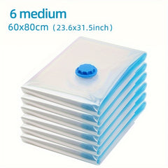 6pcs Vacuum Compression Storage Bag for Clothes Black