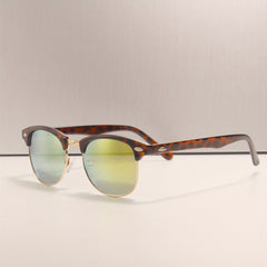 Men's Half Frame Sunglasses UV400 Retro Round Glasses