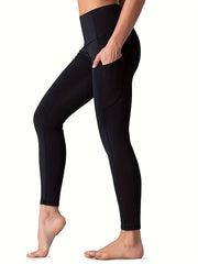 Fleece Liner High Waist Yoga Pants Slim Fit Stretch Sporty Activewear