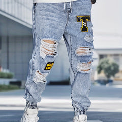 Men's Ripped Jeans Casual Street Style Denim Pants