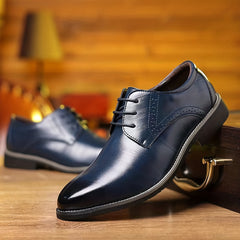Men's Round Toe Lace Up Dress Shoes Non Slip Formal Shoes
