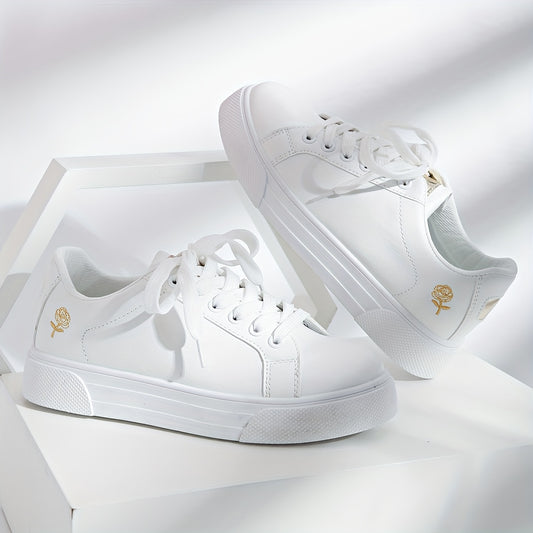 Women's Solid Skate Shoes Lightweight Low Top Sport Footwear