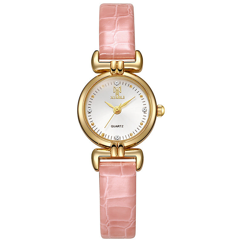 6pcs PU Leather Strap Circular Dial Quartz Watch for Men and Women