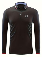 Symbol Print Men's Casual Lightweight Polo Shirt