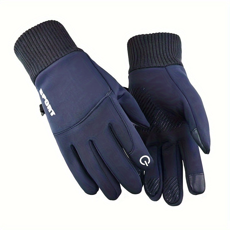 Outdoor Windproof Coldproof Cycling Warm Gloves Non-slip Plush Gloves
