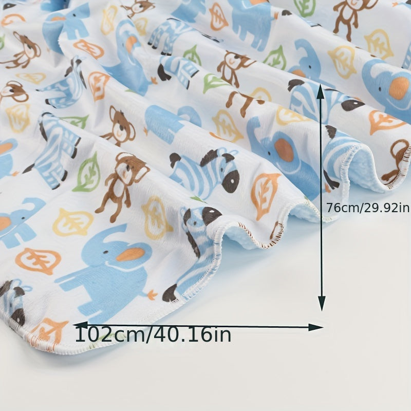 Double Layered Baby Lamb Blanket Cartoon Printed For All Seasons