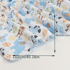 Double Layered Baby Lamb Blanket Cartoon Printed For All Seasons