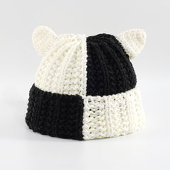 Cartoon Wool Hat for Girls Devil Small Ears Knitted Hat