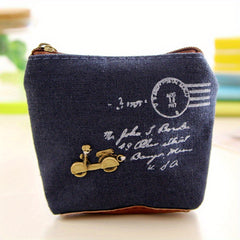 Women's Canvas Coin Purse Retro Style Wallet Shell Shape