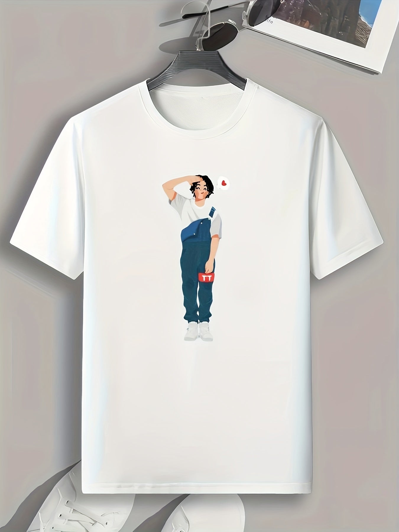 Handsome Boy Print Men's Graphic T shirt Casual Comfy Tees