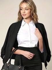 Ruched 3/4 Sleeve Blazer Work Office Outerwear