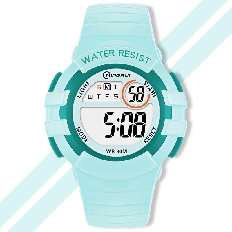 Kids Casual Waterproof Electronic Watch Soft Strap Wrist Watch