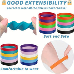 100 Pieces Silicone Bracelets Rubber Wristbands Solid Blank Bracelet