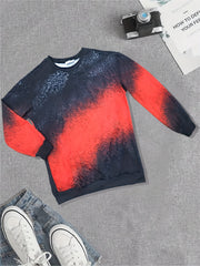 Block Sweatshirt Crew Neck Long Sleeve Casual Sweatshirt