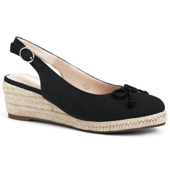 Women's Platform Espadrille Sandals Closed Toe Slingback Wedge Shoes