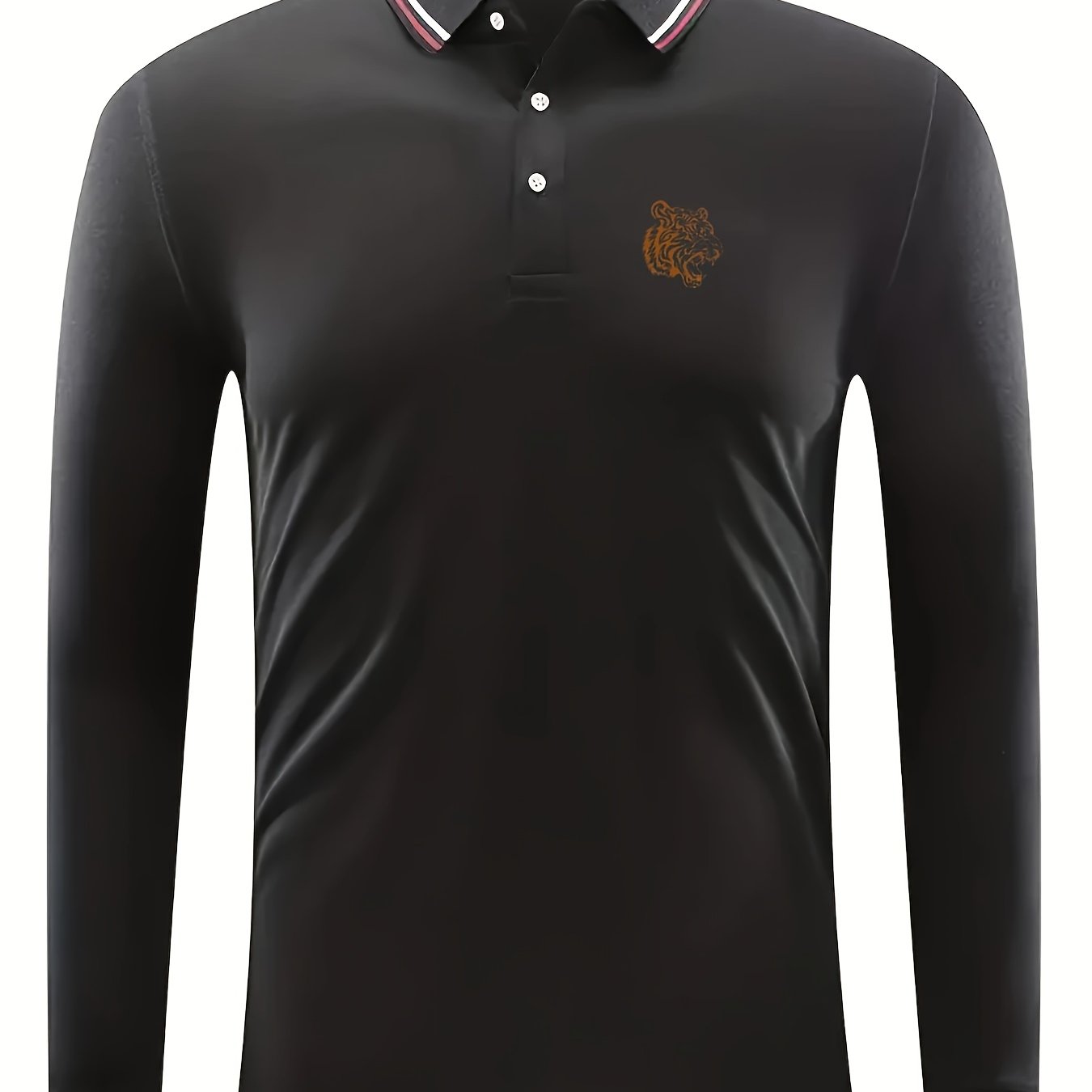 Men's Golf Lion Print Tennis Sports Shirt Top for Spring Fall Winter