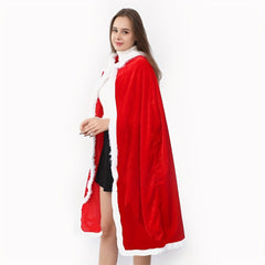 Long Red Hooded Cloak Halloween Cosplay Costume Props