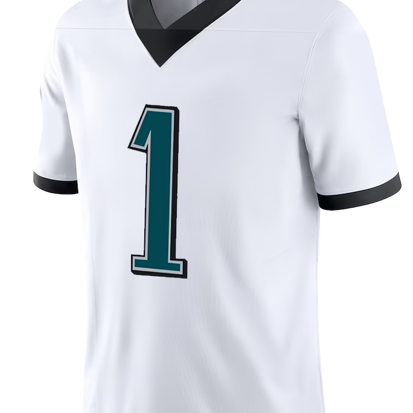 Rugby Embroidered Jersey with V Neck and Short Sleeves