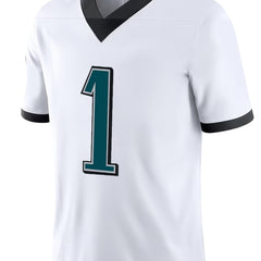 Rugby Embroidered Jersey with V Neck and Short Sleeves
