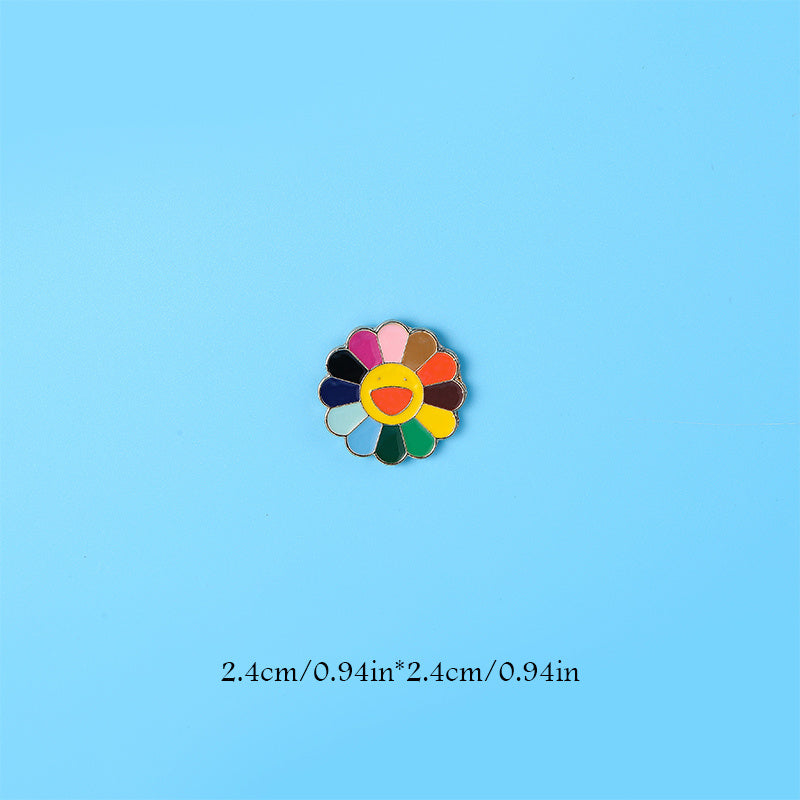 Girls Casual Rainbow Sunflower Pin Decorative Accessories