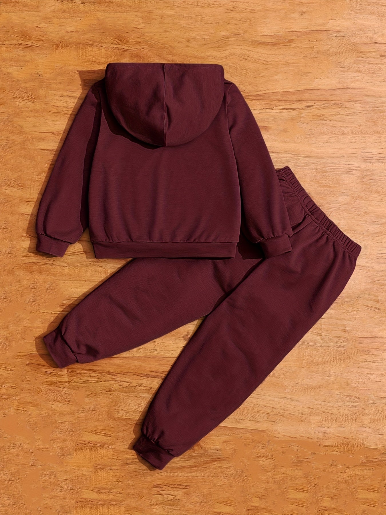Boys 2pcs Hoodie Sweatshirt & Sweatpants Set Alphabet Print Solid Kids Clothes