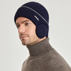 Winter Knitted Hat Outdoor Plus Velvet Thickened Ear Protection Warm Hat