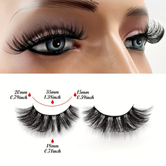 7 Pairs 3D Silk False Eyelashes Thick Curling Lashes Extension 16 18mm