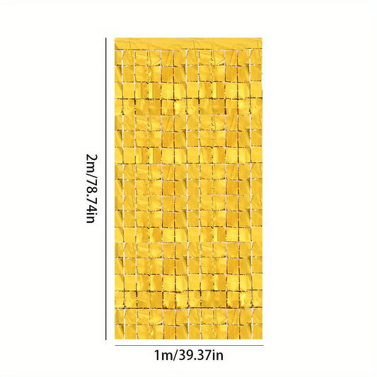 2pcs Square Bright Rain Silk Curtains Home Room Decoration